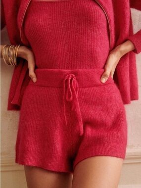 Sezane Pink Knit Lounge Shorts